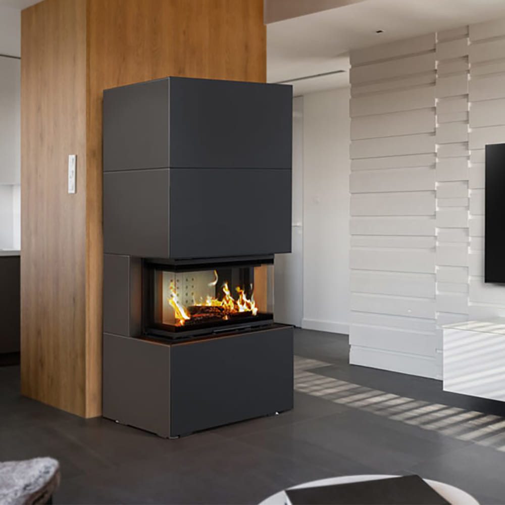 Kratki HOME EASY BOX houthaard met zwarte stalen behuizing
