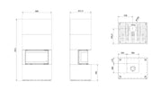 Technische tekening van de Kratki HOME EASY BOX Zimbabwe Nero