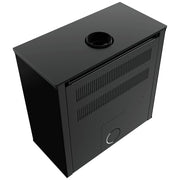 Kratki JUNO 12 met zwart paneel en zwarte Thermotec-vuurhaard