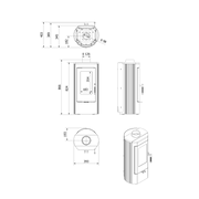 Technische tekening van de Kratki K12 houtkachel