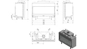 Technische maattekening van de Kratki LEO 100 frontuitvoering