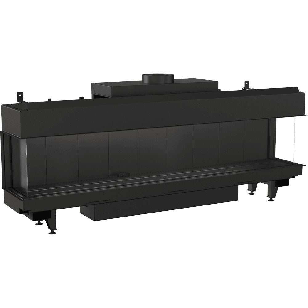 Kratki LEO 200 driezijdige gashaard met glas links, voor en rechts