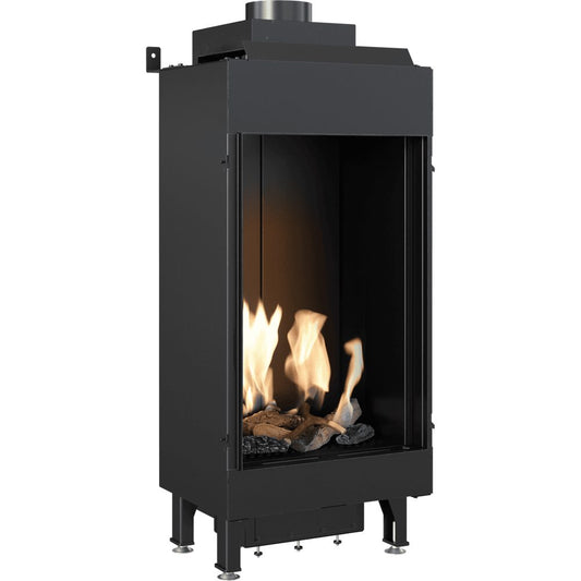 Kratki LEO 45/68 inbouw gashaard, frontmodel met brandend vuur