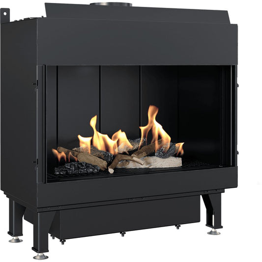 Kratki LEO 70 inbouw gashaard, frontmodel met liggend vuurbeeld