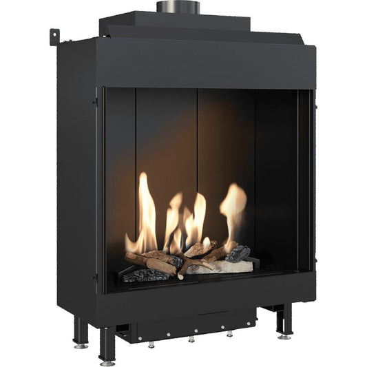 Kratki LEO 76/62 inbouw gashaard, frontmodel met groot vuurbeeld