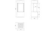 Overzichtsbeeld van de Kratki LEO HOME EASY BOX 45/68 met afmetingen
