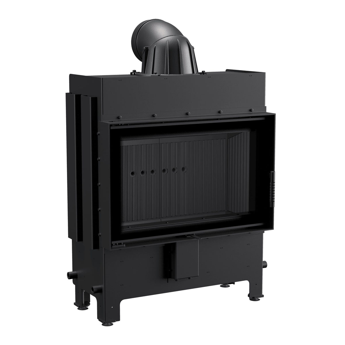 Kratki LUCY 14 SLIM inbouwhaard frontaal met zwarte Thermotec-bekleding