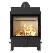 Kratki LUCY 15 inbouwhaard hout van 15 kW met brandend vuur