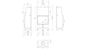 Technische maattekening van de Kratki LUCY PW 12 met watervoering