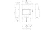 Technische maattekening van de Kratki LUCY PW 16 met watervoering
