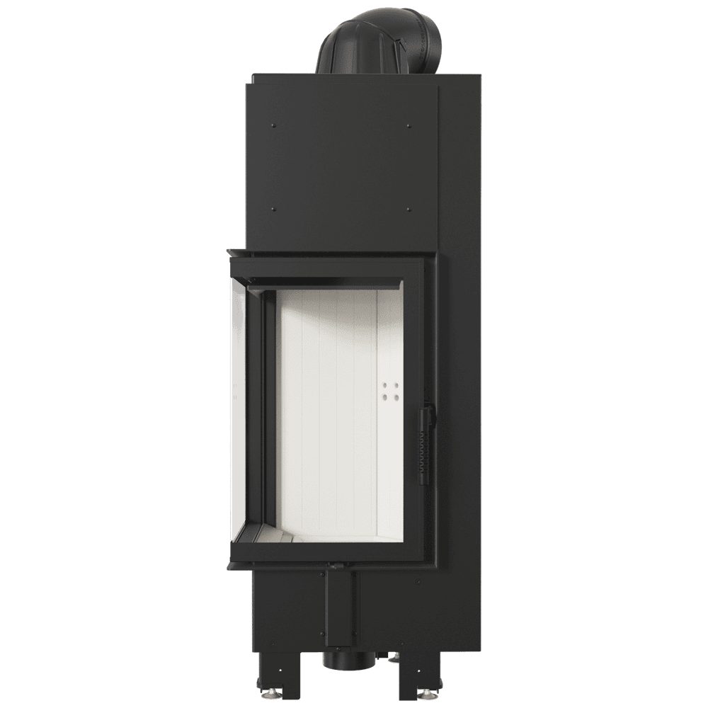 Kratki MBN 680 hoekinbouwhaard hout 10 kW, hoek links – productfoto
