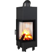 Kratki MBN 680 hoekinbouwhaard hout 10 kW, hoek rechts – sfeerbeeld