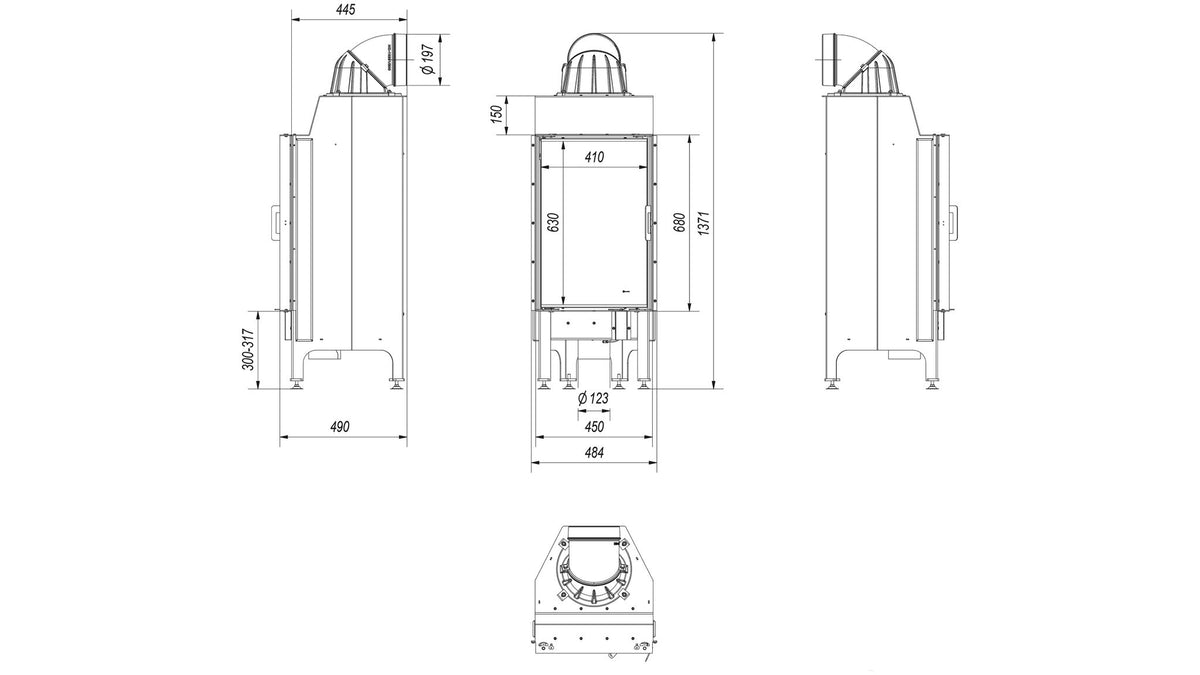 Technische tekening Kratki NADIA 9 met maten