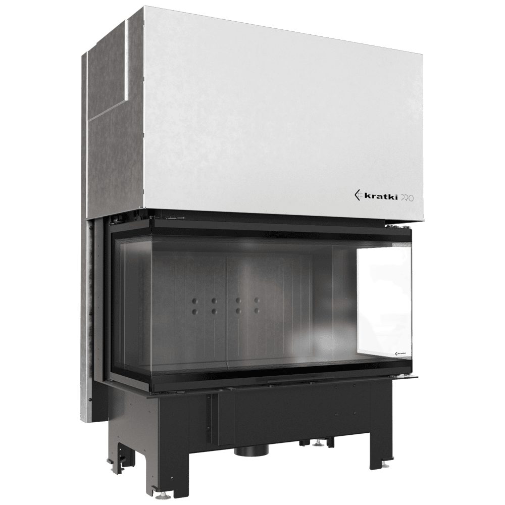 Kratki NBC 1000/400 inbouwhaard hout, driezijdig met zwarte Thermotec – productfoto