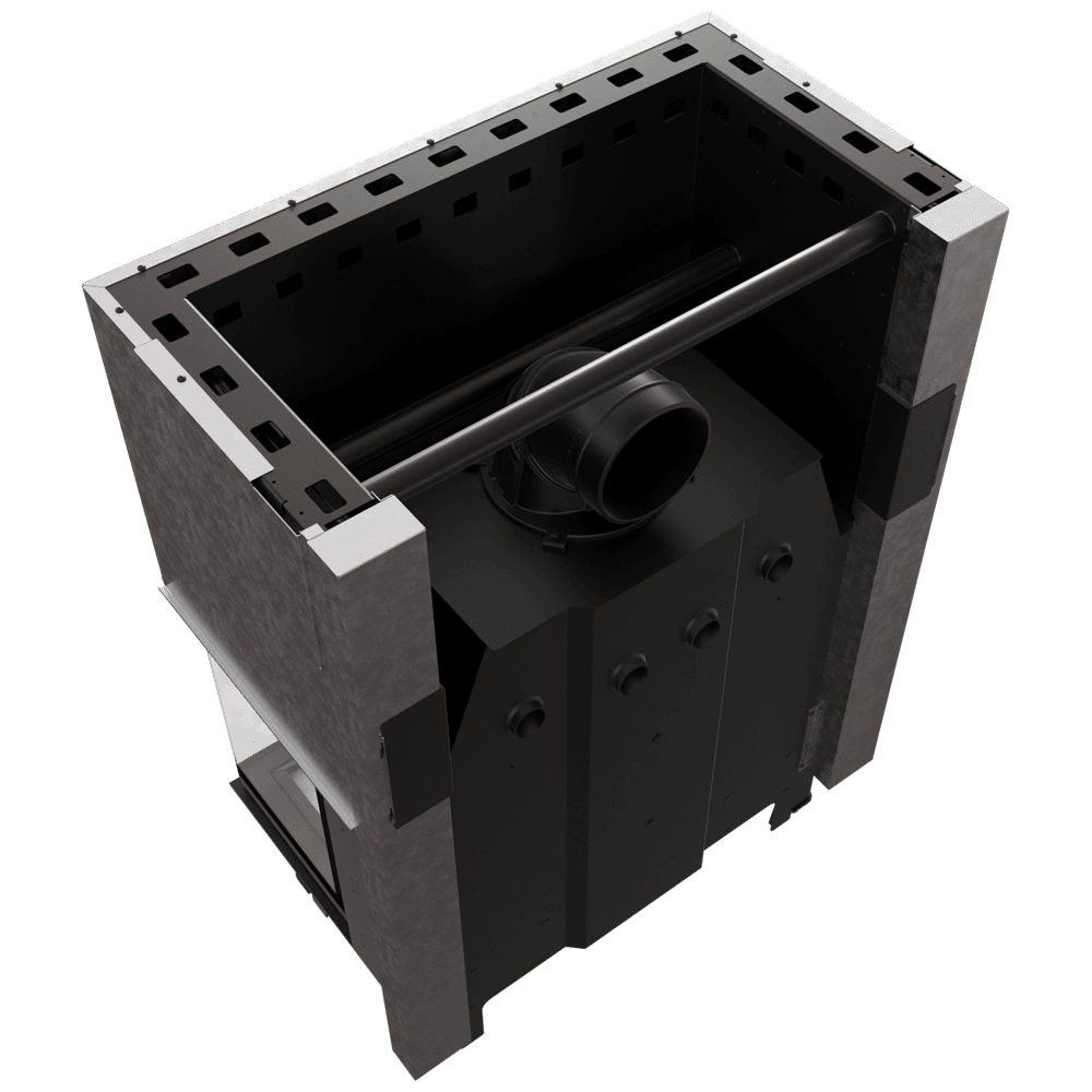 Kratki NBC 1000/400 inbouwhaard hout, driezijdig met liftdeur – productfoto
