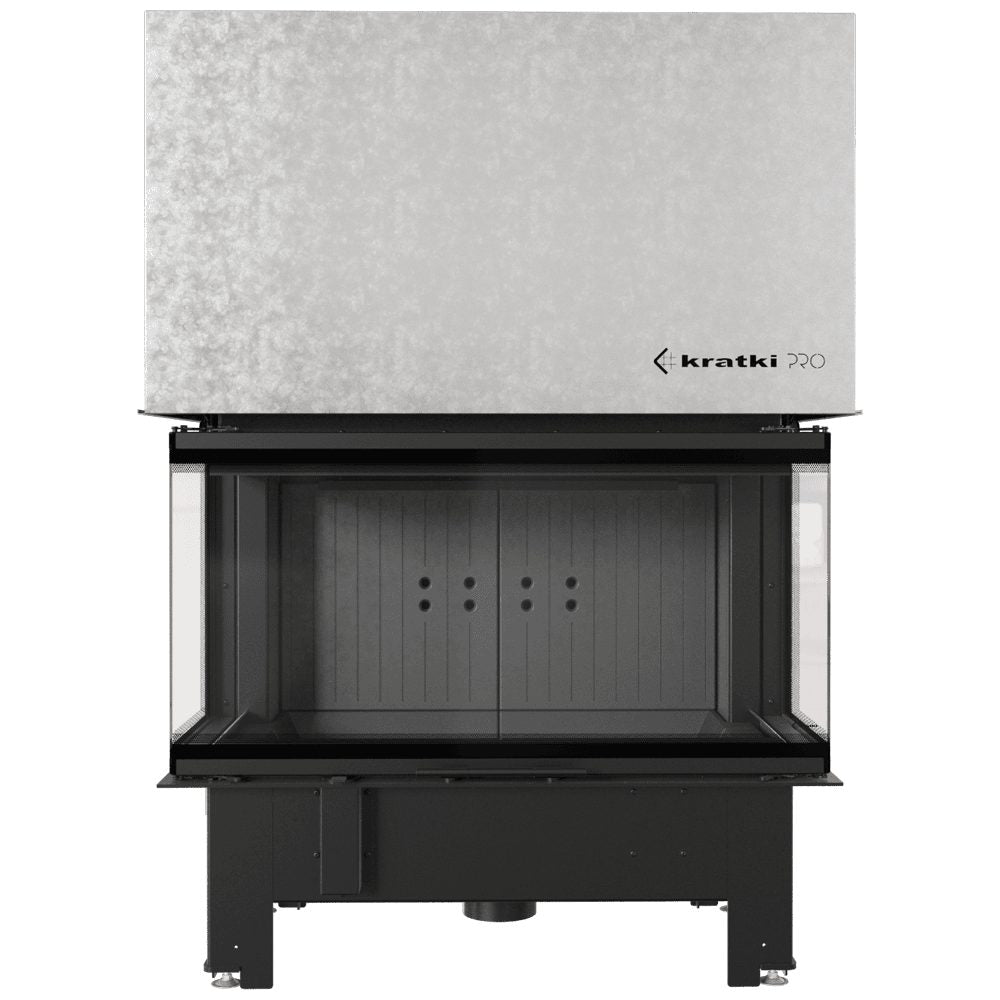 Kratki NBC 1000/400 inbouwhaard hout, driezijdig met zwarte Thermotec – productfoto