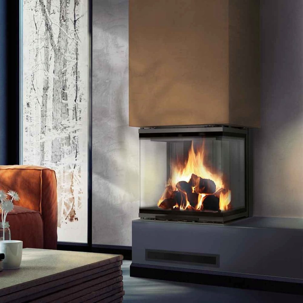 Kratki NBC 600/400 driezijdige inbouwhaard hout 9 kW, driezijdig glas – sfeerbeeld