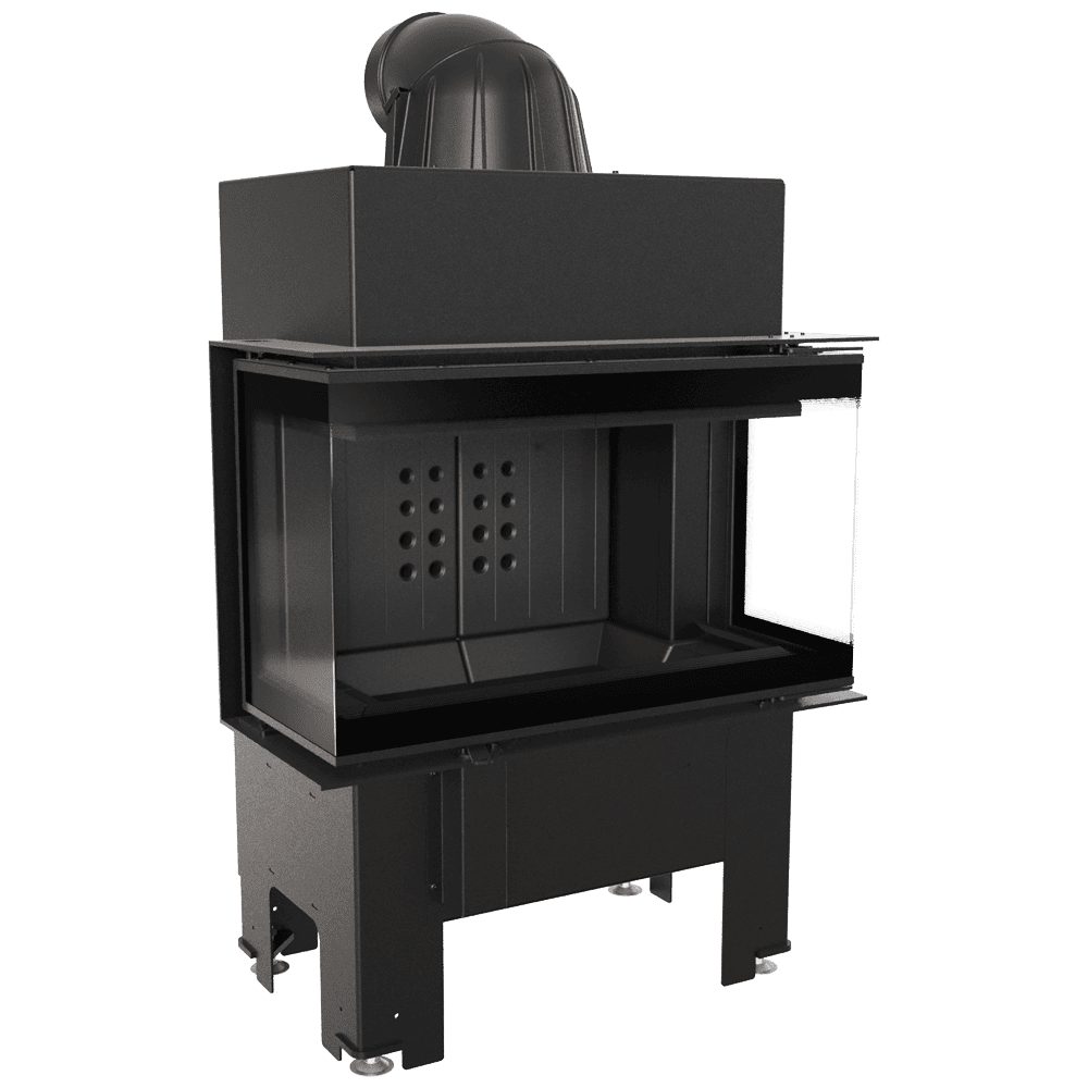 Kratki NBC 680/280 inbouwhaard hout, zijglas links en rechts, zwarte Thermotec – productfoto