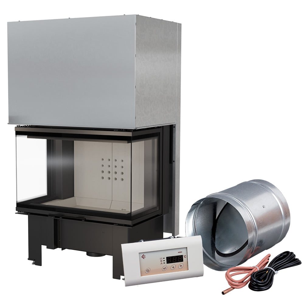 Kratki NBC 800/400 dreiseitiger Kamineinsatz für Holz, 10 kW, mit MSK-Steuerung – Produktfoto