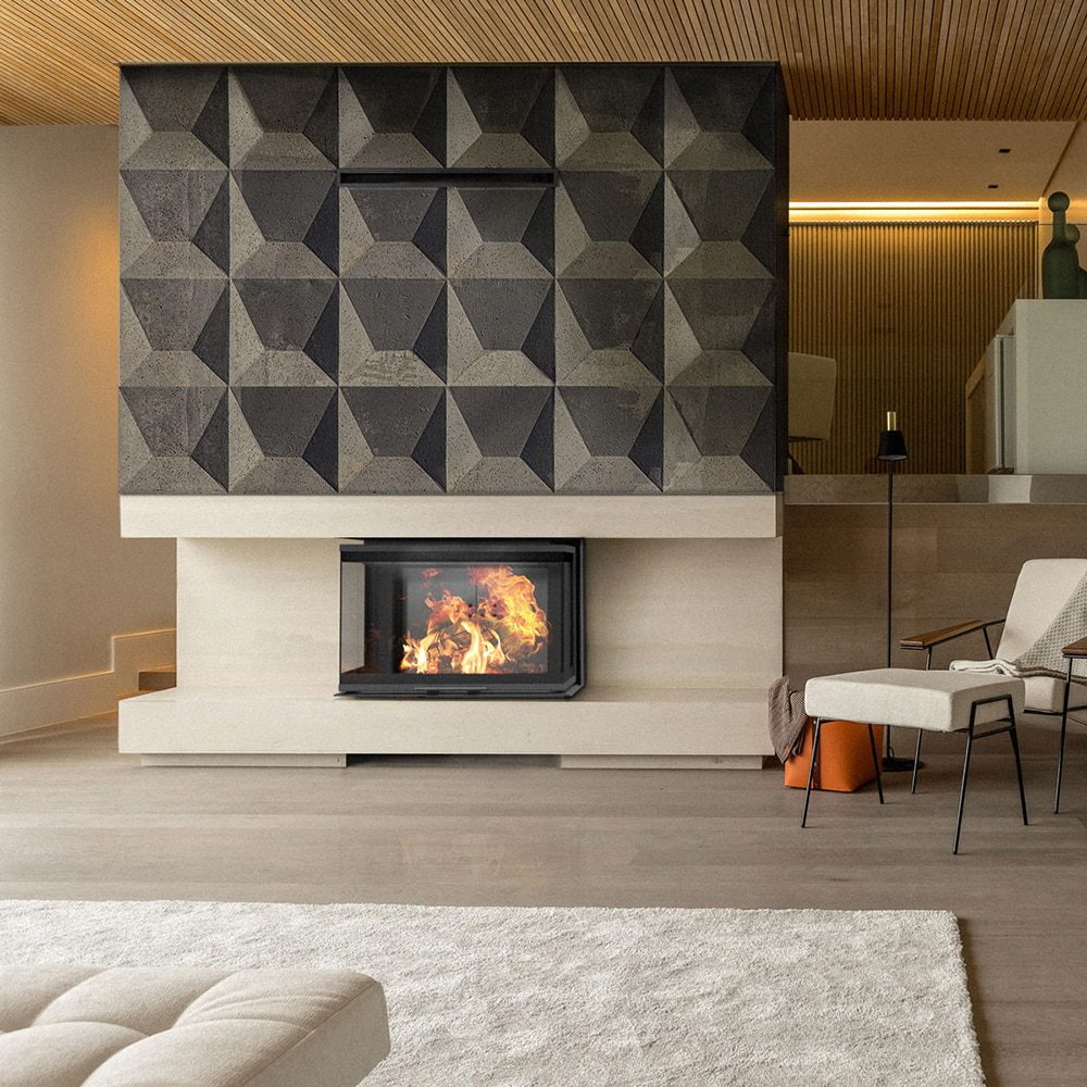 Kratki NBC 800/400 dreiseitiger Kamineinsatz für Holz, 10 kW, dreiseitige Verglasung – Produktfoto