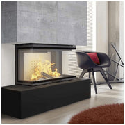 Kratki NBC 800/400 dreiseitiger Kamineinsatz für Holz, 10 kW, mit MSK-Steuerung – Stimmungsbild