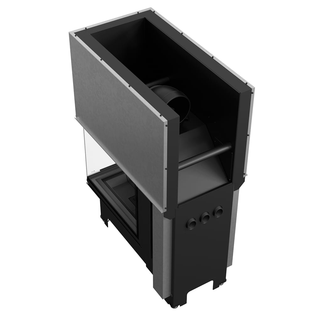 Kratki NBU 500/700 driezijdige inbouwhaard hout 11 kW, zwarte Thermotec – productfoto
