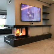 Kratki NBU 500/700 driezijdige inbouwhaard hout 11 kW, met MSK GLASS-regeling – sfeerbeeld