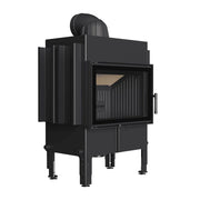 Kratki NORRA warmte-accumulerende inbouwhaard hout, recht, zwarte bekleding – productfoto