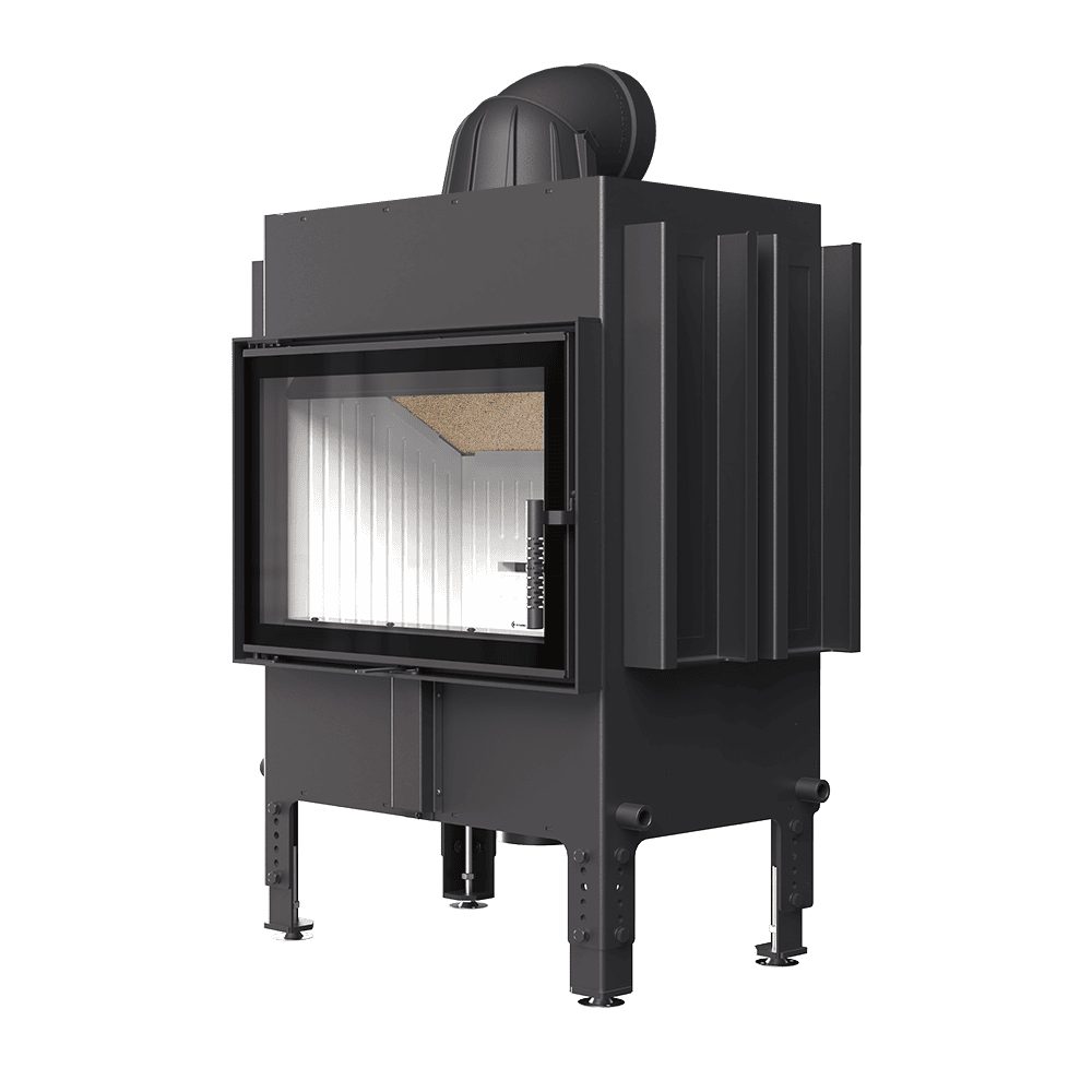 Kratki NORRA warmte-accumulerende inbouwhaard hout, recht model – productfoto