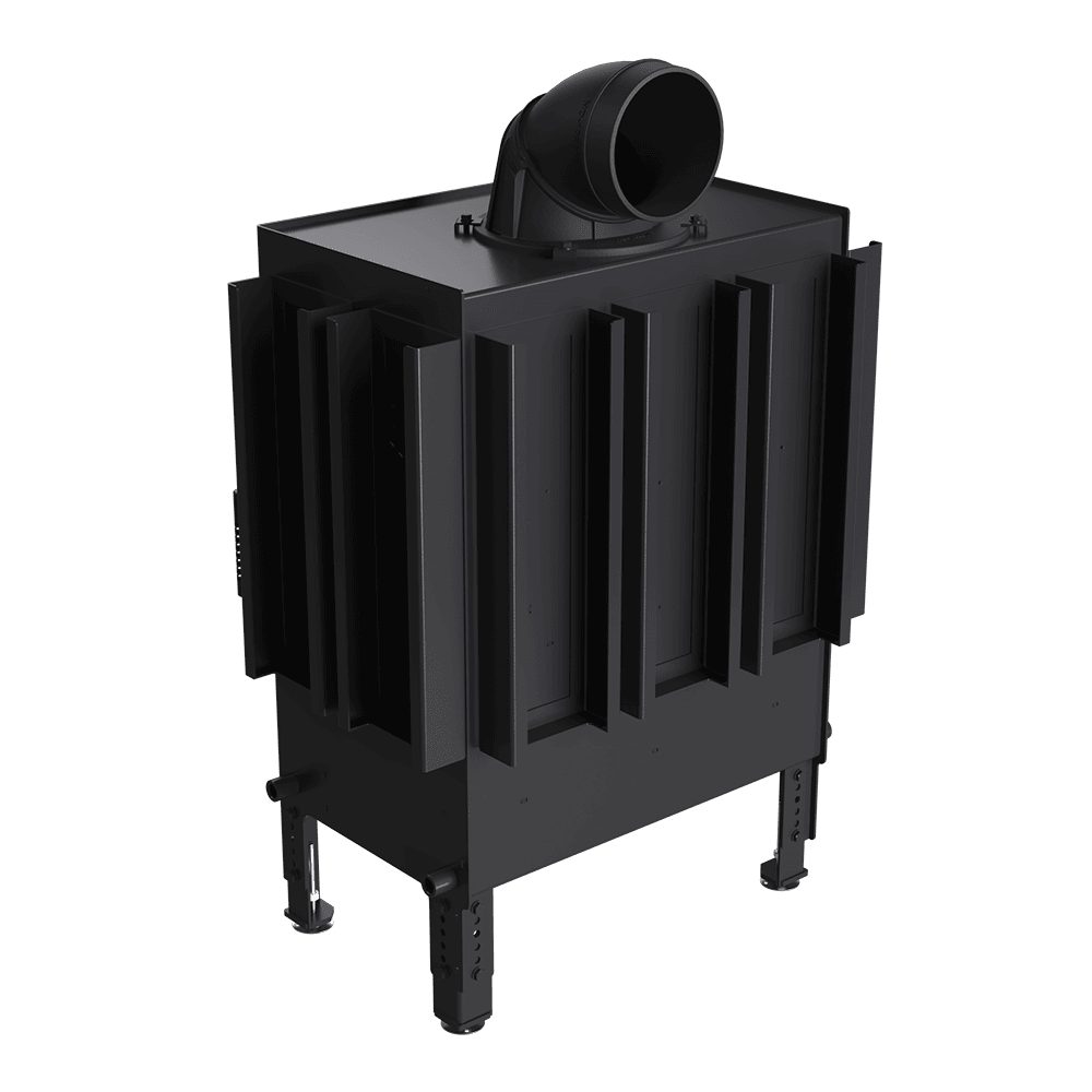 Kratki NORRA warmte-accumulerende inbouwhaard hout, recht model – productfoto