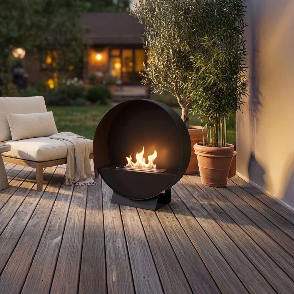 Kratki ORBE 580 staande bio-ethanol haard in het interieur