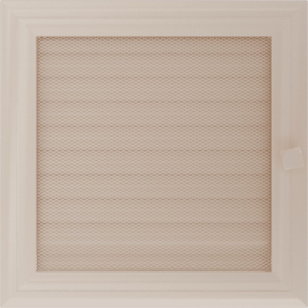 Kratki OSKAR ventilatierooster in crème, decoratief wandrooster voor warme lucht