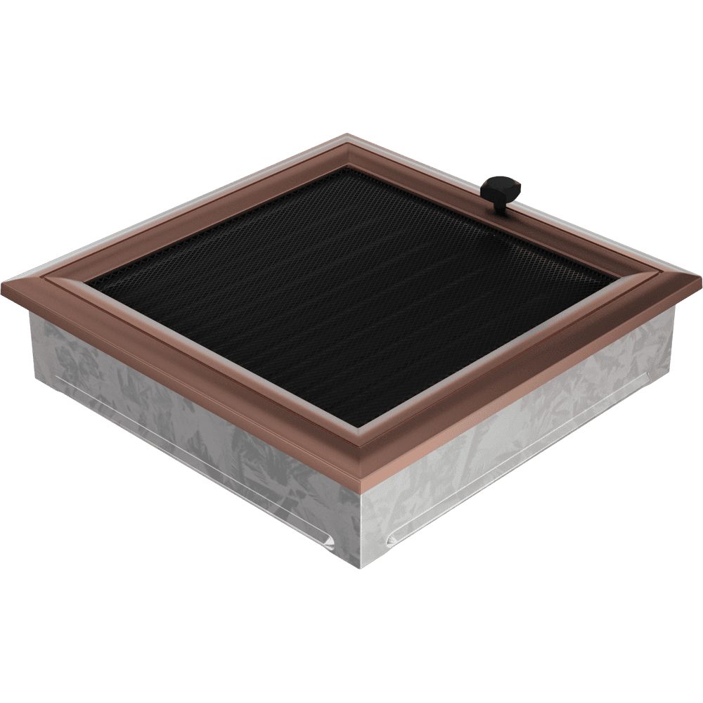 Kratki OSKAR ventilatierooster in koper (verzinkt), decoratief wandrooster voor warme lucht