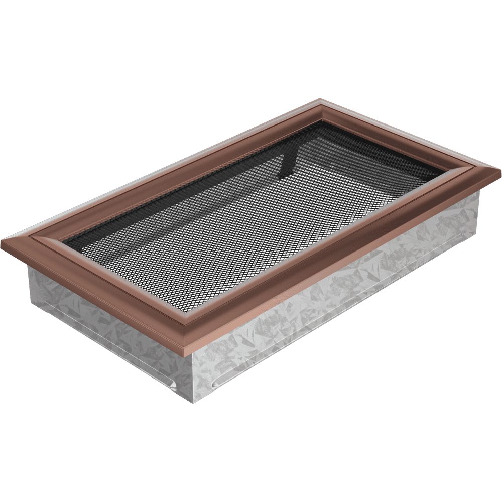 Kratki OSKAR ventilatierooster in koper (verzinkt), decoratief wandrooster voor warme lucht
