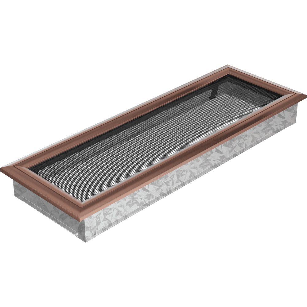 Kratki OSKAR ventilatierooster in koper (verzinkt), decoratief wandrooster voor warme lucht