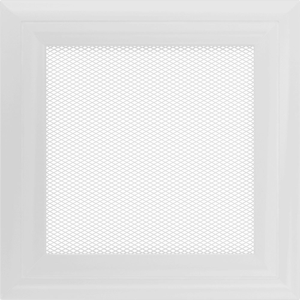 Kratki OSKAR ventilatierooster in wit, decoratief wandrooster voor warme lucht