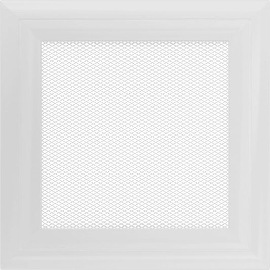 Kratki OSKAR ventilatierooster in wit, decoratief wandrooster voor warme lucht