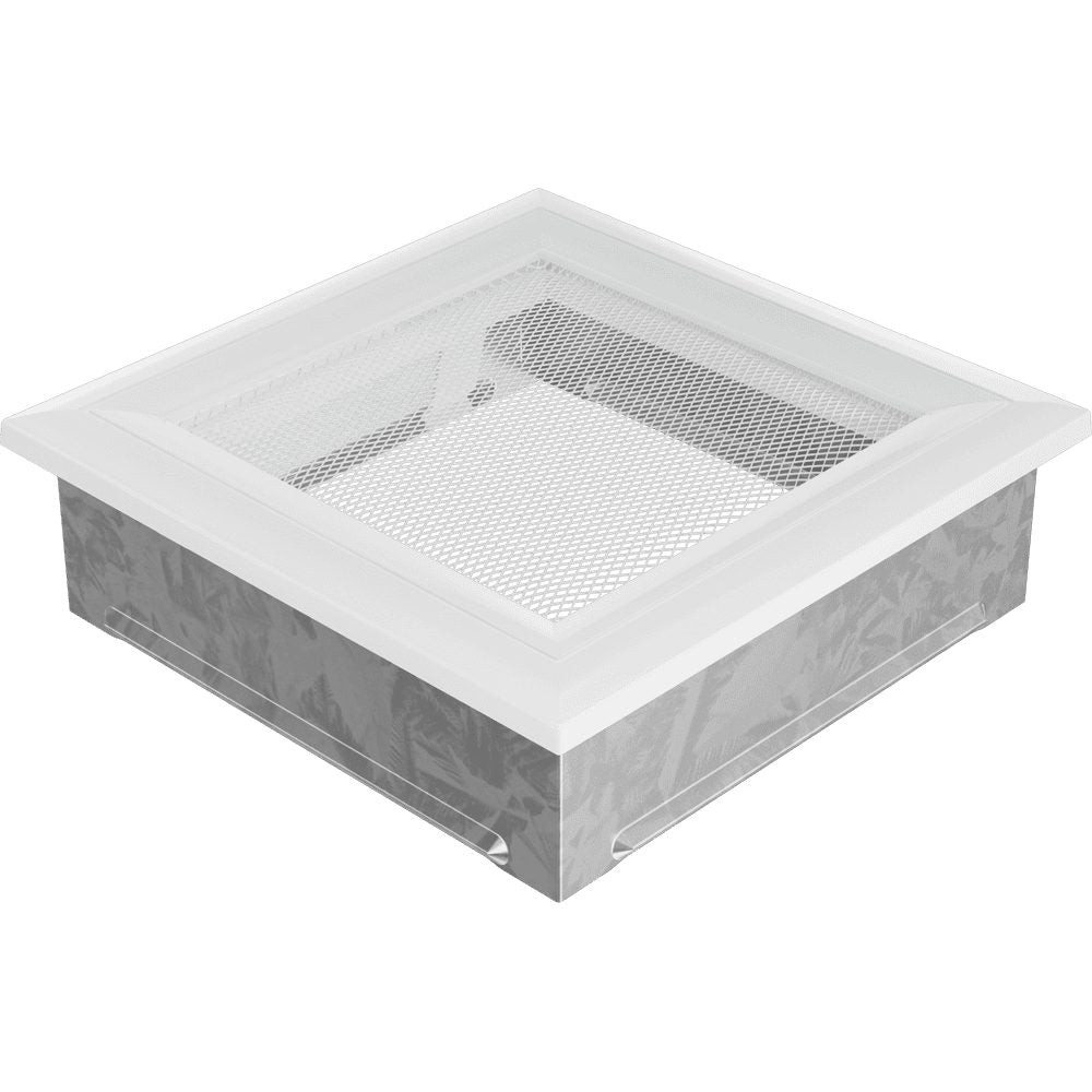 Kratki OSKAR ventilatierooster in wit, decoratief wandrooster voor warme lucht