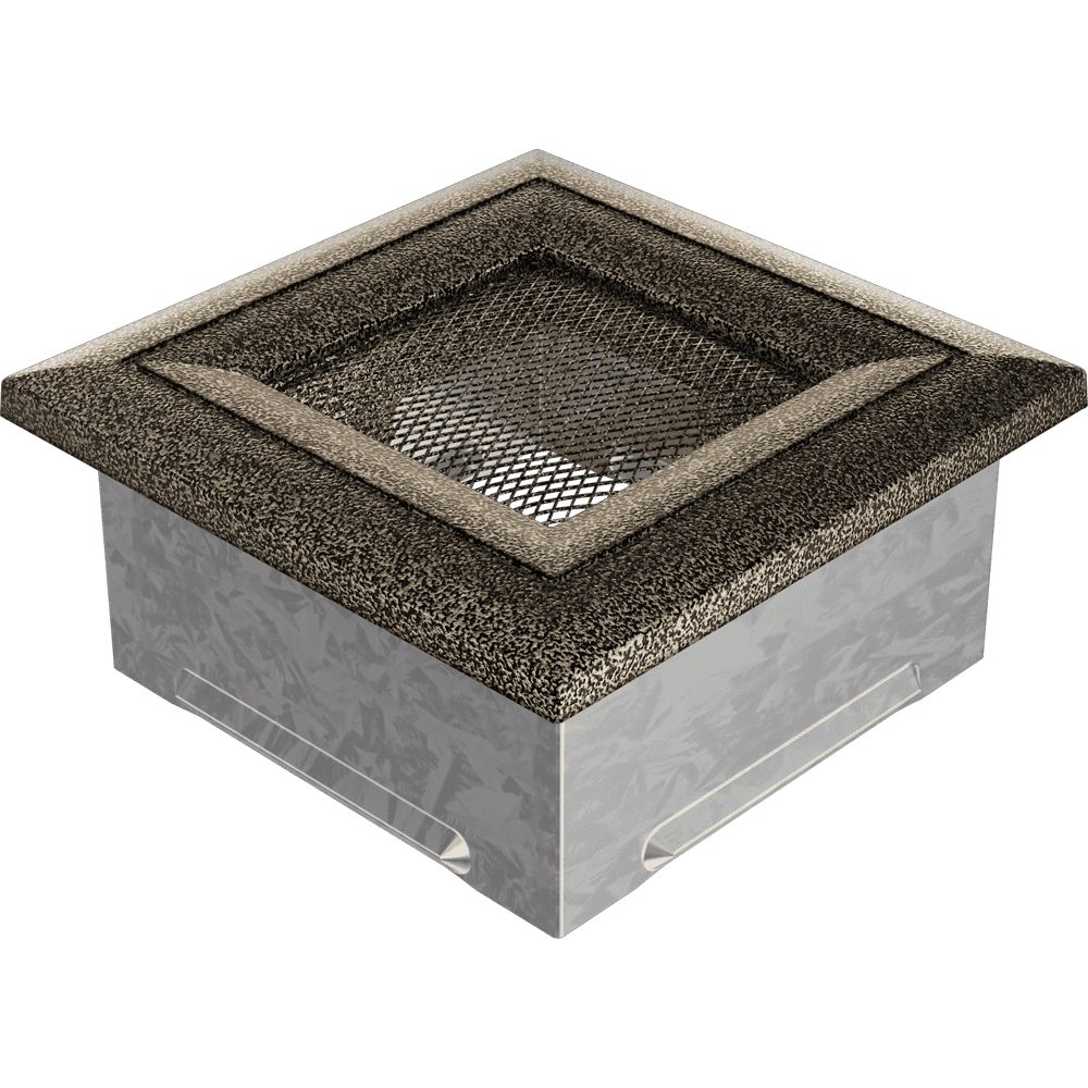 Kratki OSKAR ventilatierooster in zwart-goud, decoratief wandrooster voor warme lucht