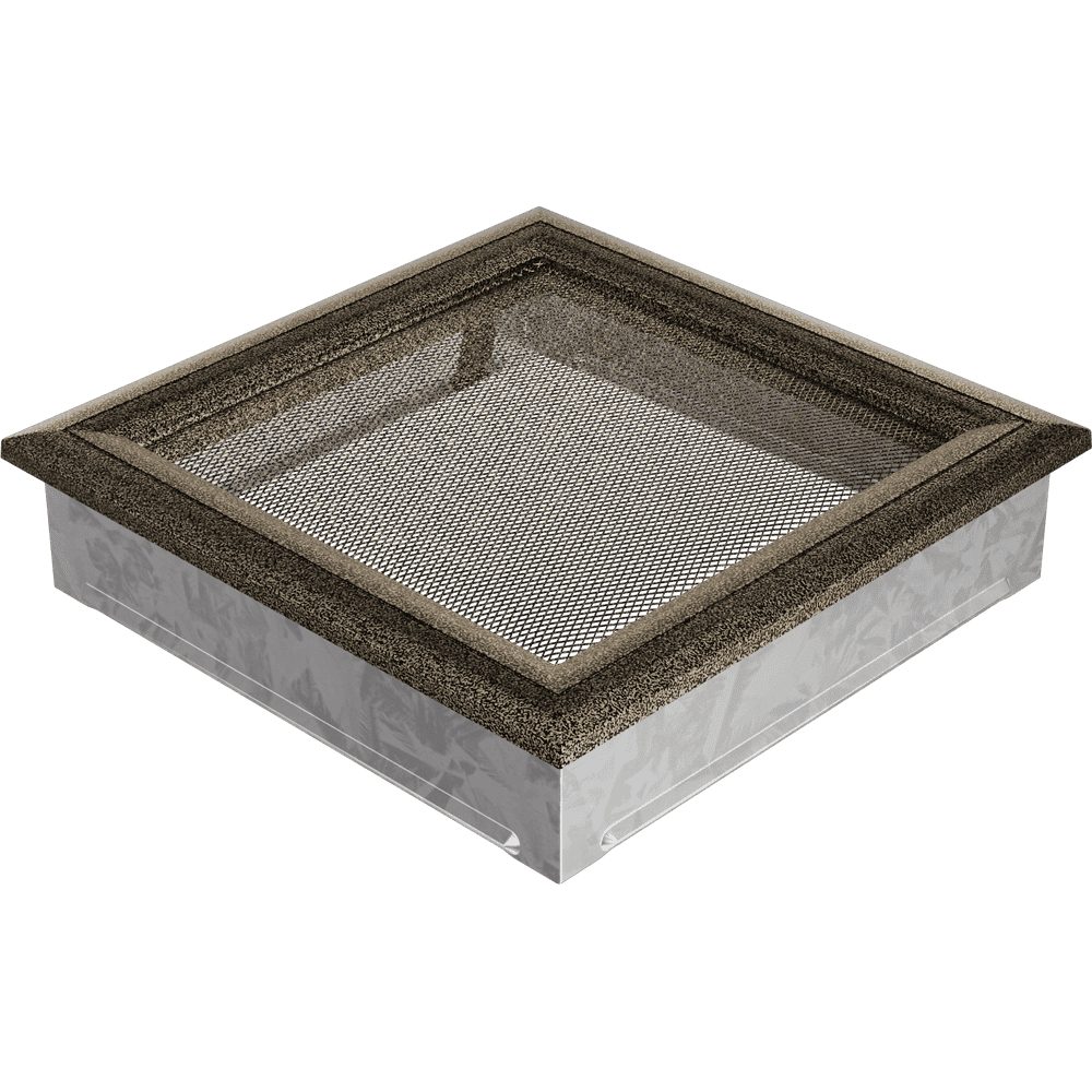 Kratki OSKAR ventilatierooster in zwart-goud, decoratief wandrooster voor warme lucht