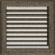 Kratki OSKAR ventilatierooster in zwart-goud, decoratief wandrooster voor warme lucht