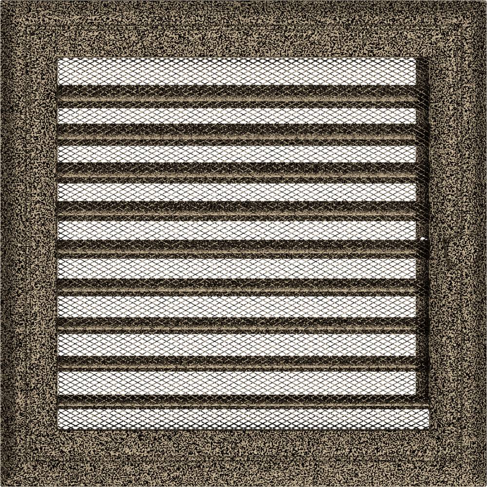 Kratki OSKAR ventilatierooster in zwart-goud, decoratief wandrooster voor warme lucht