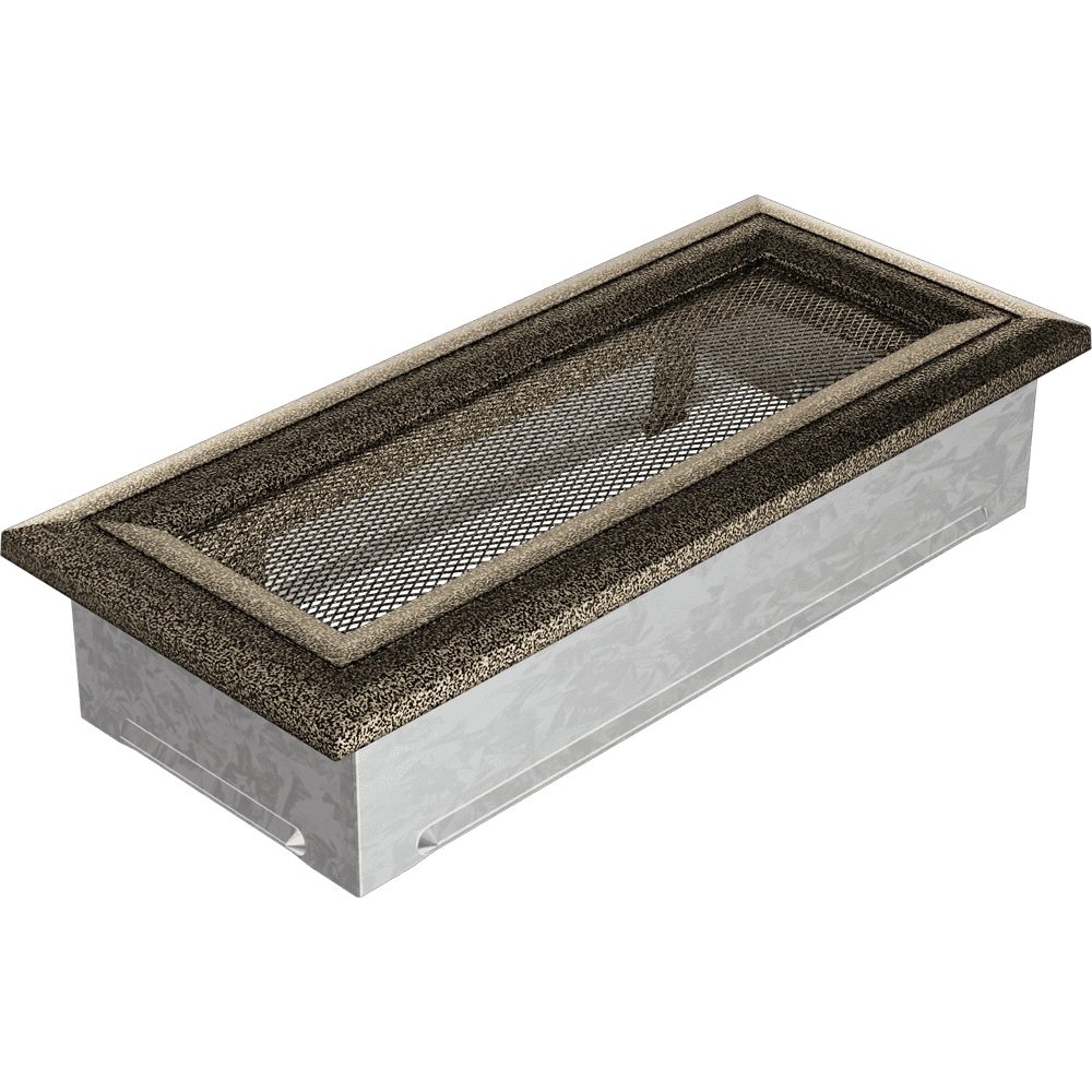 Kratki OSKAR ventilatierooster in zwart-goud, decoratief wandrooster voor warme lucht
