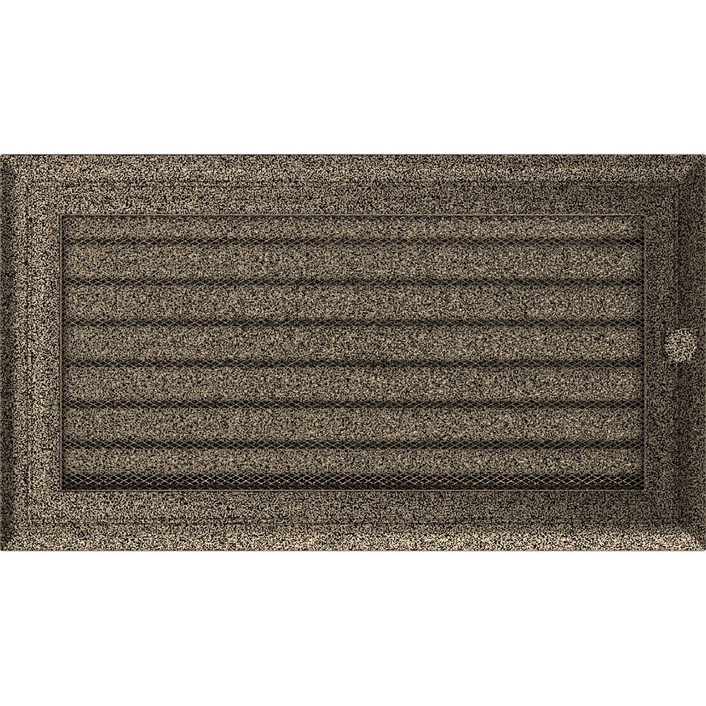 Kratki OSKAR ventilatierooster in zwart-goud, decoratief wandrooster voor warme lucht