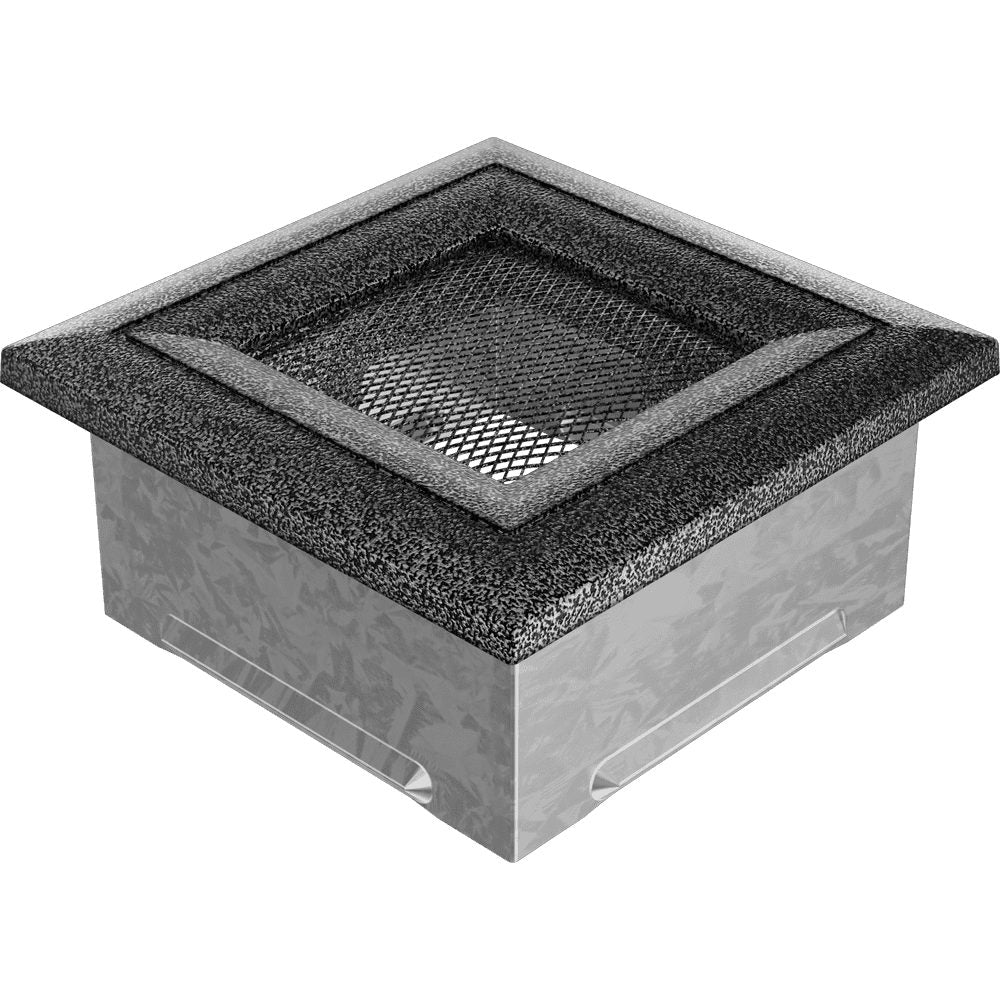 Kratki OSKAR Lüftungsgitter in Schwarz-Silber, dekoratives Wandgitter für Warmluft