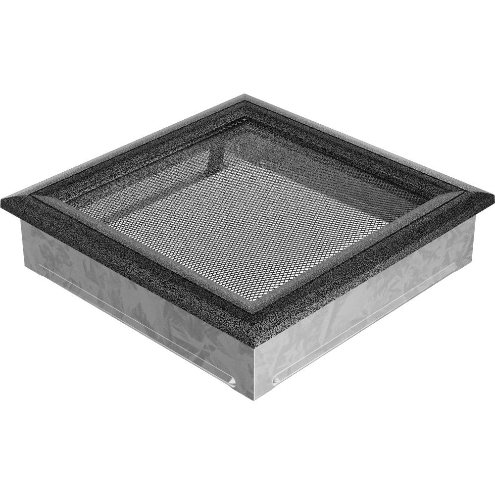 Kratki OSKAR Lüftungsgitter in Schwarz-Silber, dekoratives Wandgitter für Warmluft