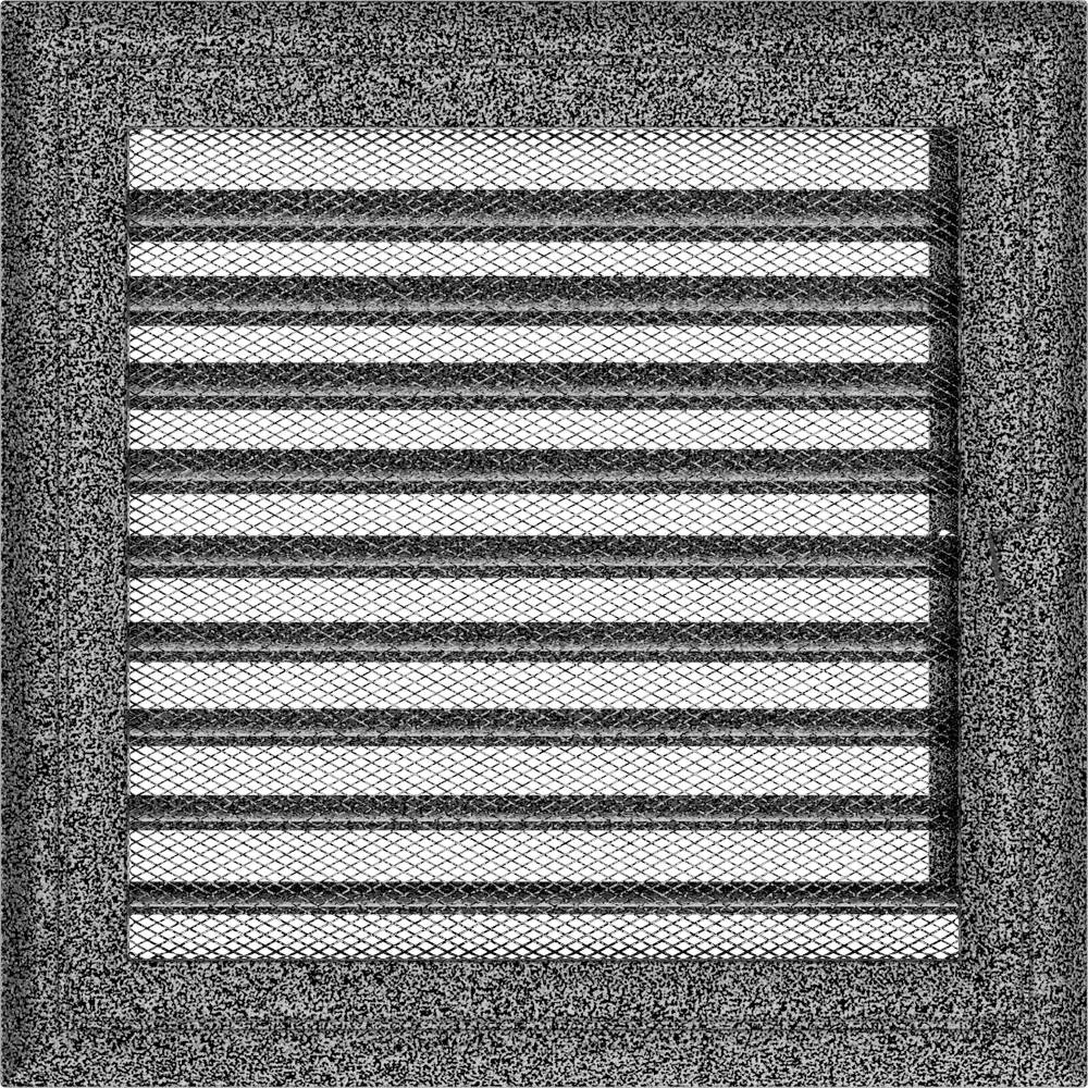 Kratki OSKAR Lüftungsgitter in Schwarz-Silber, dekoratives Wandgitter für Warmluft