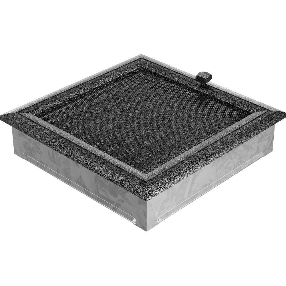 Kratki OSKAR Lüftungsgitter in Schwarz-Silber, dekoratives Wandgitter für Warmluft
