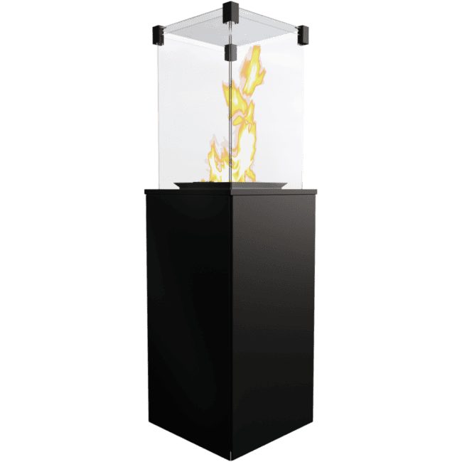 Kratki PATIO MINI terrasverwarmer en TANGO 1 haard, productdetail van de set