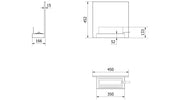 Technische tekening met afmetingen van de Kratki PLANK